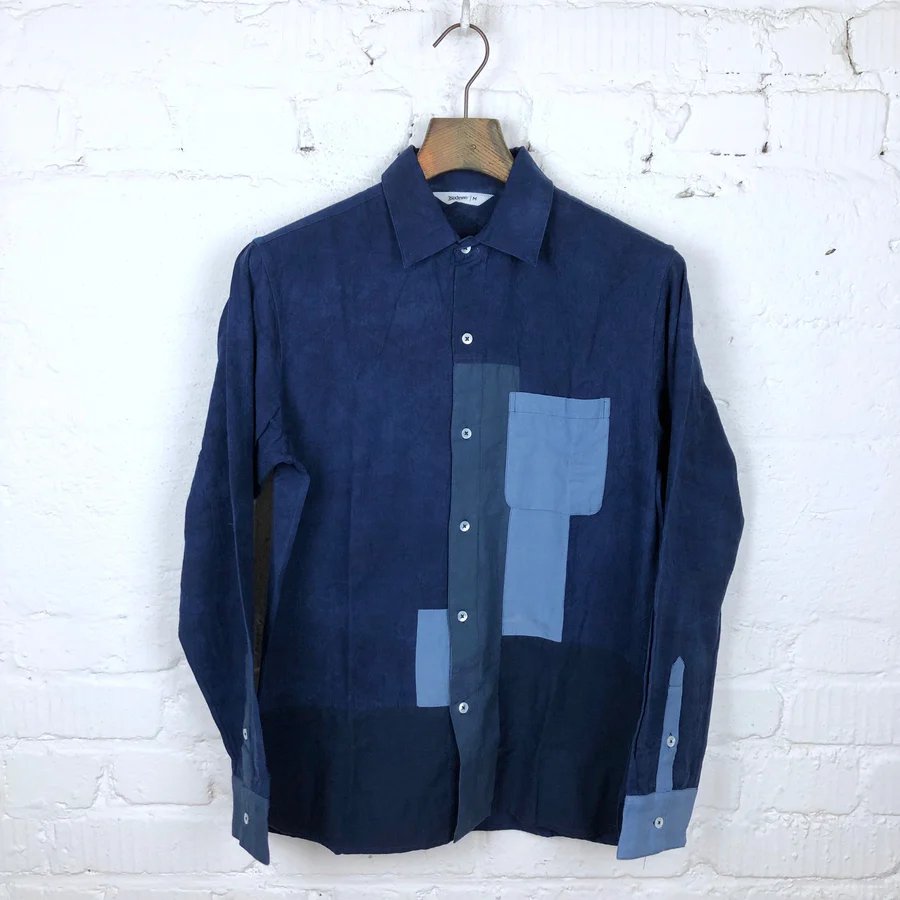 button down Jadi patchwork shirt indigo