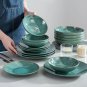 Vancasso 16/32-Piece Green Embossed Stoneware Dinnerware Set &acirc;�� Plates, Bowls, Mugs for 4/8/12