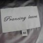 NEW Prancing Leaves Ladies'double-breasted DOWN JACKET with Rex Rabbit Hair Collar&Hoody Gray clr