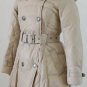 NEW Prancing Leaves Ladies'double-breasted DOWN JACKET with Rex Rabbit Hair Collar&Hoody Beige clr