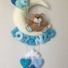 Custom Blue Macaron Wall Hanging – Handmade Baby Room Décor Soft & Elegant Nursery Decoration