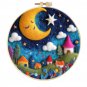 DIY Wool Needle Felting Starter Kit &acirc;�� Moon Landscape Needle Felt Art Set with Picture Frame