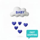 Blue Cloud Macaron Wall Hanging – Soft Felt Baby Room Décor Handmade Nursery Decoration