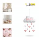 Pink Cloudy Macaron Wall Hanging – Soft Felt Handmade Baby Room Décor Nursery Decoration