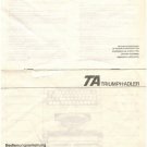 Triumph Adler Contessa2DeLuxe Typewriter Instruction Manual - User Manual - Complete User Guide
