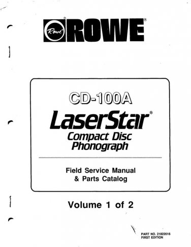 Rowe - CD-100A - LaserStar - Service Manual - Parts List - Schematic - English
