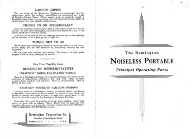 Remington Noiseless Portable Typewriter Instruction Manual - User Manual - Complete User Guide