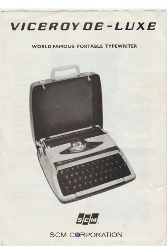 Smith Corona Viceroy-De-Luxe Typewriter Instruction Manual - User Manual - Complete User Guide
