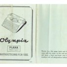 Olympia-Plana Typwriter Instruction Manual - User Manual - Complete User Guide