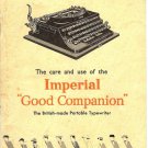 Imperial Good Companion Typewriter Instruction Manual - User Manual - Complete User Guide