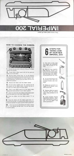 Imperial 200 Typewriter Instruction Manual - User Manual - Complete User Guide