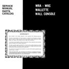 Rowe-Ami - WRA-WRC -  Wallette - Wall Console - Service Manual - Parts Catalog - English