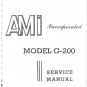 Ami - G-200 - Cabinet - X-200 - Model 900 - Service Manual - User Manual - Parts List - English