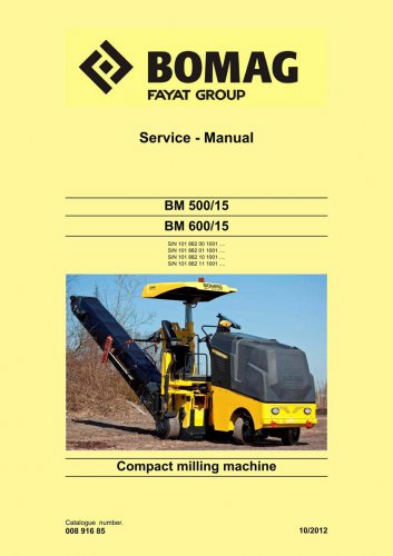 Bomag BM 500-15 - BM 600-15 - Service Manual - Repair Manual - Workshop Manual - English