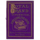 Royal-Grand Typewriter Instruction Manual - User Manual - Complete User Guide