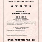 Sears President 12 Typewriter Instruction Manual - User Manual - Complete User Guide