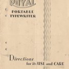 Royal-Portable Typewriter Instruction Manual - User Manual - Complete User Guide