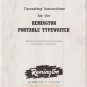 Remington Rand Portable Typewriter Instruction Manual - User Manual - Complete User Guide