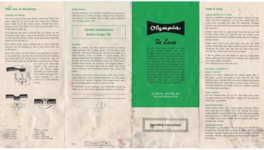 Olympia De Luxe Typwriter Instruction Manual - User Manual - Complete User Guide