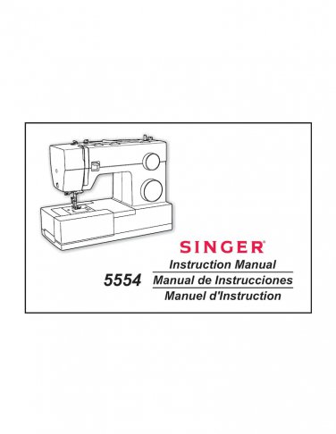 Singer 5554 Sewing Machine Instruction Manual - User Manual - Complete User Guide - English - French