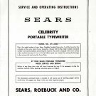 Sears Celebrity Typewriter Instruction Manual - User Manual - Complete User Guide