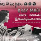 Royal gray magic portables Typewriter Instruction Manual - User Manual - Complete User Guide