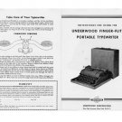 Underwood Finger Flite Typewriter Instruction Manual - User Manual - Complete User Guide