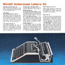Olivetti Lettera 33  Typewriter Instruction Manual - User Manual - Complete User Guide