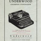 Underwood Champion Typewriter Instruction Manual - User Manual - Complete User Guide