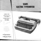 Sears Electric Typewriter Instruction Manual - User Manual - Complete User Guide