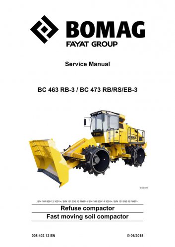 Bomag BC 463 RB-3 / Bc 473 Rb/Rs/EB-3 - Service Manual - Repair Manual - Workshop Manual - English