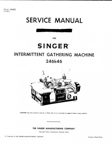 Singer-246k46-Service-Manual Repair Manual - English