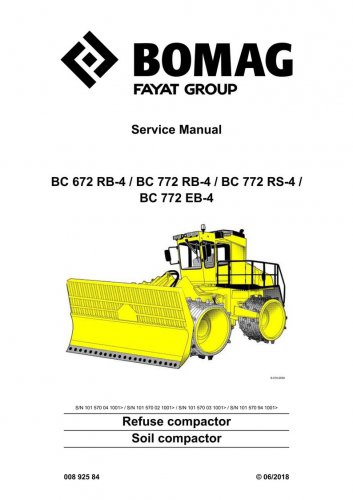 Bomag Bc 672 Rb-4 - Bc 772 Rb-4 - Bc 772 Rs-4 - Bc 772 Eb-4 - Service Manual - Repair Manual - Works