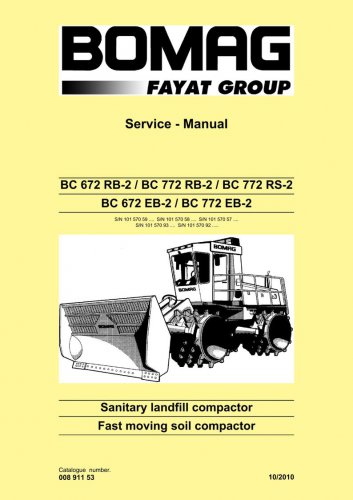 Bomag Bc 672 Rb-2 / Bc 772 Rb-2 / Bc 772 Rs-2 / Bc 672 Eb-2 / Bc 772 Eb-2 - Service Manual - Repair 