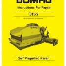 Bomag 815-2 Service Manual - Repair Manual - Workshop Manual - English