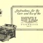 Royal 10 Typewriter Instruction Manual - User Manual - Complete User Guide