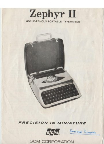 Smith Corona Zephyr-II Typewriter Instruction Manual - User Manual - Complete User Guide