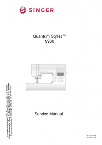 Singer-Quantum-Sstylist-9960-Service-Manual Repair Manual - English