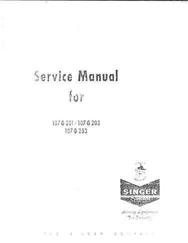 Singer-107G201-107G203-107G253-Service-Manual- Repair Manual - English