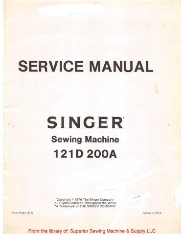 Singer-121D200A-Service-Manual- Repair Manual - English