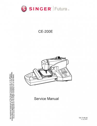 Singer-Futura-CE-200E-Service-Manual Repair Manual - English