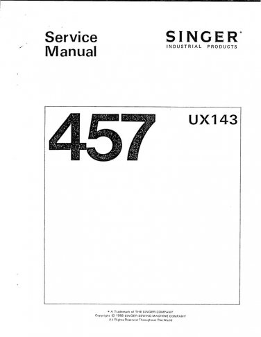 Singer-457UX143-Service-Manual- Repair Manual - English