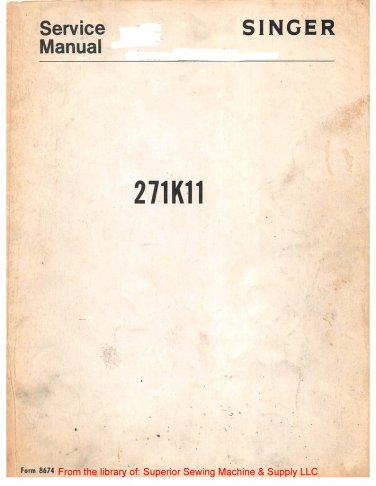 Singer-271k11-Service-Manual- Repair Manual - English