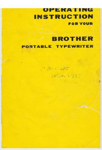 Brother-Portable-no-tab-model Typewriter Instruction Manual - User Manual - Complete User Guide