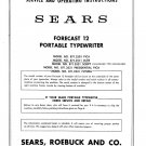 Sears Forecast 12 Typewriter Instruction Manual - User Manual - Complete User Guide