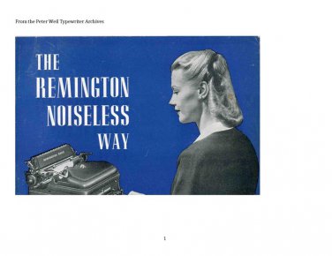 Remington Noiseless  Typewriter Instruction Manual - User Manual - Complete User Guide