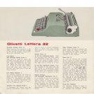 Olivetti Lettera-32 Typewriter Instruction Manual - User Manual - Complete User Guide
