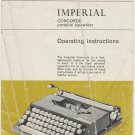 Imperial Concorde Typewriter Instruction Manual - User Manual - Complete User Guide
