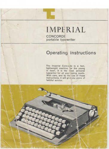 Imperial Concorde Typewriter Instruction Manual - User Manual - Complete User Guide