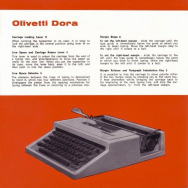 Olivetti DORA  Typewriter Instruction Manual - User Manual - Complete User Guide